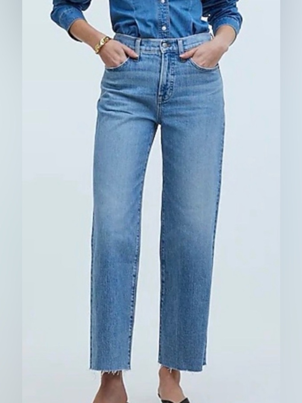 Madewell Light Blue High-Rise Wide-Leg Jeans